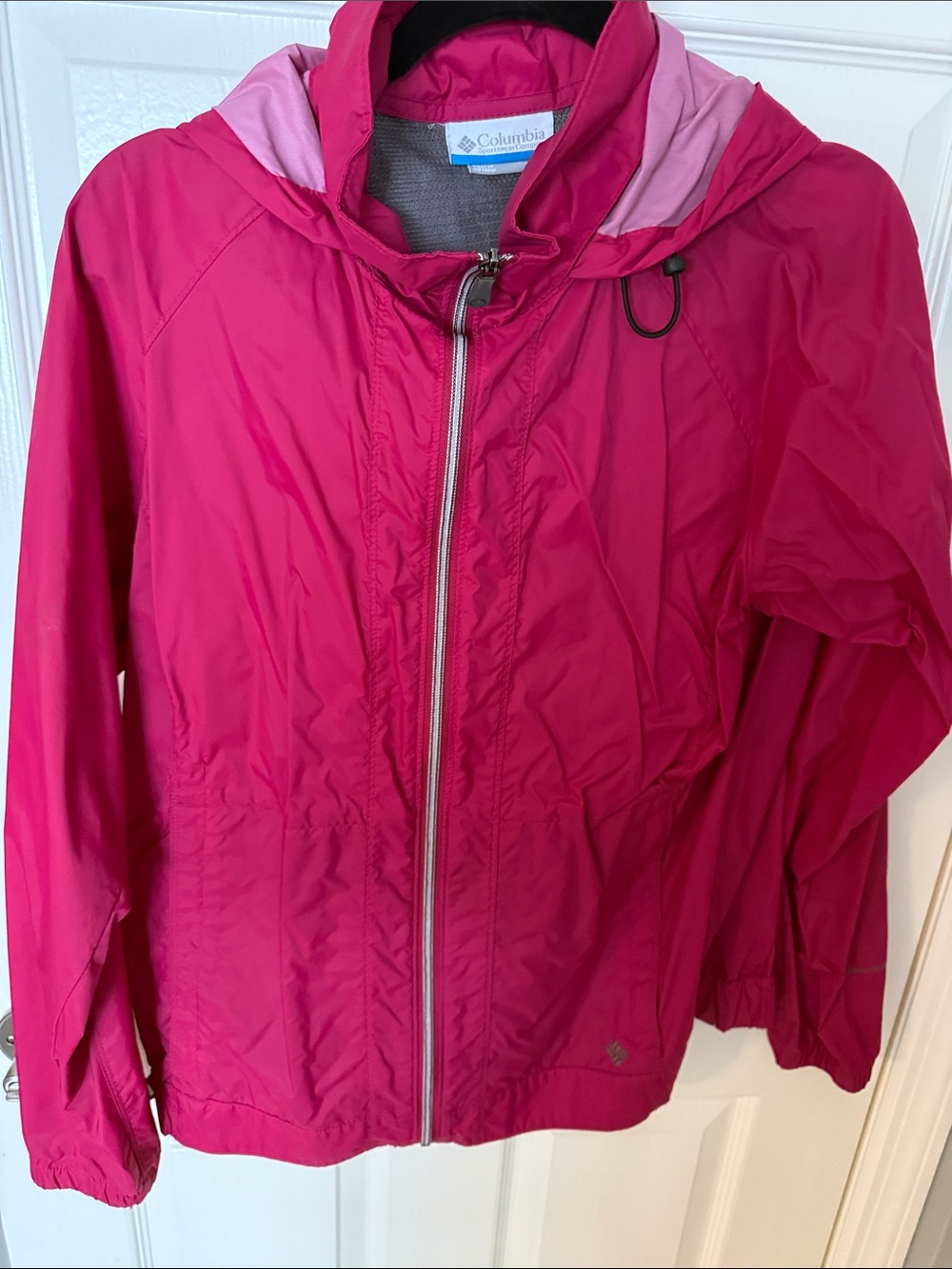 Columbia Hot Pink Hooded Windbreaker
